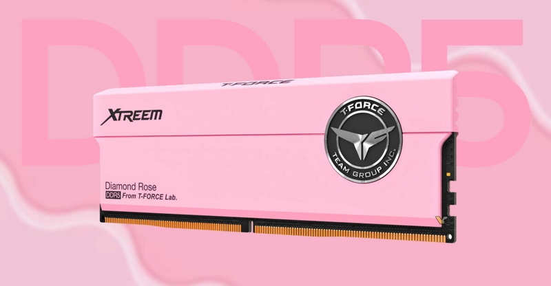 TeamGroup представила розовые модули памяти T-Force Xtreem DDR5 со скоростью до 7600 МТ/с