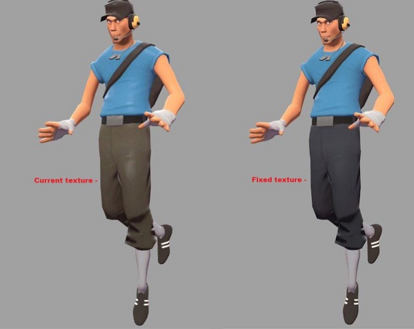 Valve исправила штаны Разведчика синей команды в Team Fortress 2 &mdash; 17 лет они были неправильного цвета