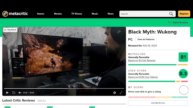 Black Myth: Wukong стала самым низкооценённым претендентом на &laquo;Игру года&raquo; в истории The Game Awards