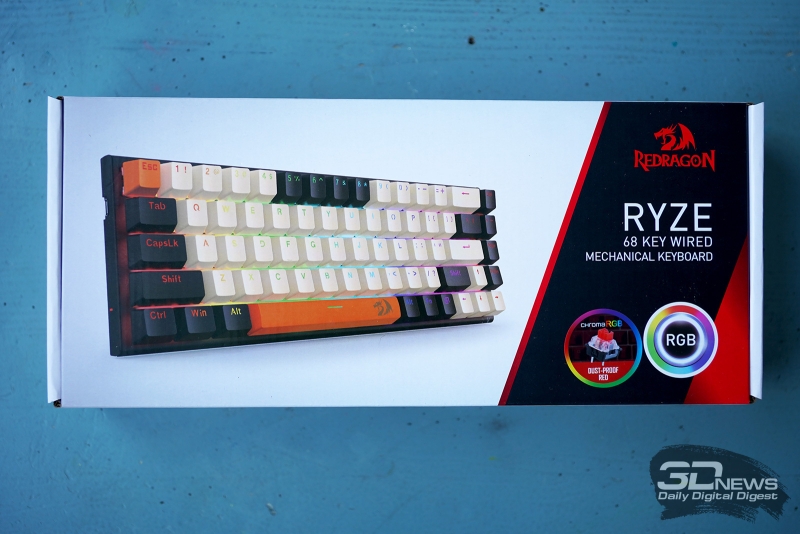 Redragon RYZE&nbsp;&mdash; компактная механическая клавиатура с RGB-подсветкой и тихими переключателями
