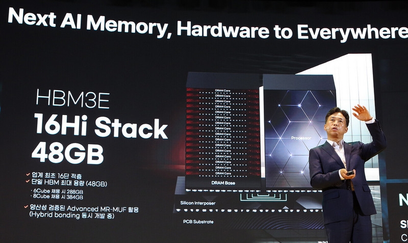 SK hynix представила первые в мире стеки HBM3E из 16 кристаллов — 48 Гбайт в одном модуле