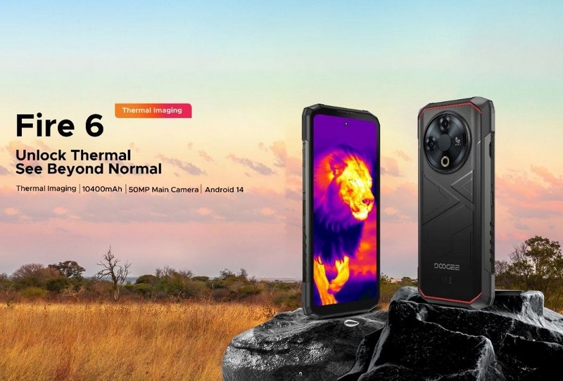 Защищённый смартфон Doogee Fire 6 предлагает аккумулятор на 10 400 мА·ч и тепловизор