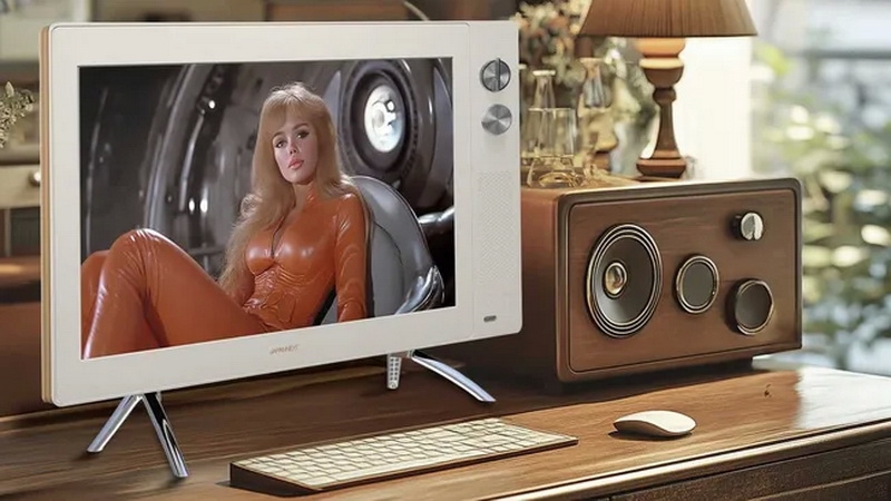 В Японии выпустили геймерский монитор в стиле телевизора из 60-х — с «крутилками» и ч/б-режимом