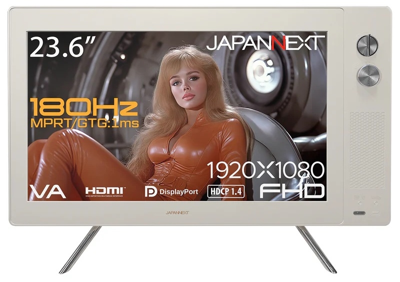 В Японии выпустили геймерский монитор в стиле телевизора из 60-х — с «крутилками» и ч/б-режимом