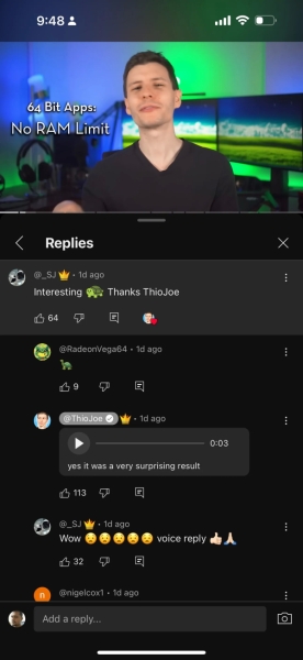 В комментариях на YouTube появились голосовые сообщения&nbsp;&mdash; это должно сблизить блогеров и зрителей