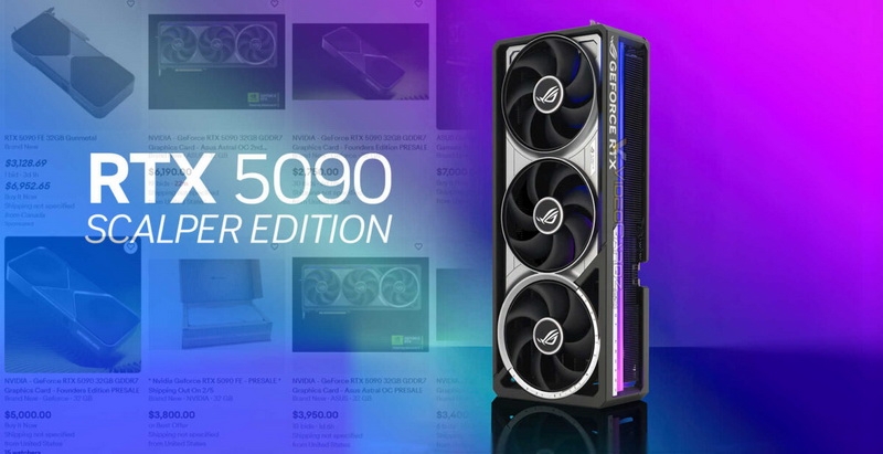 Спекулянты начали собирать заказы на GeForce RTX 5090 — цены достигли $7000, хотя карта ещё не поступила в продажу