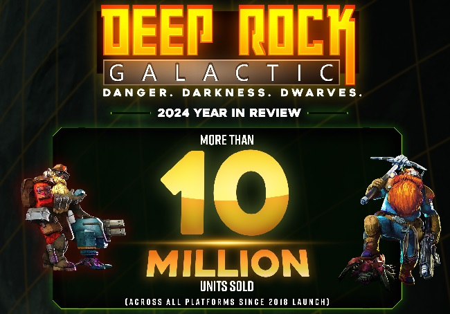 Создатели Deep Rock Galactic поделились занимательной статистикой игроков за 2024 год, а продажи достигли 10 миллионов копий