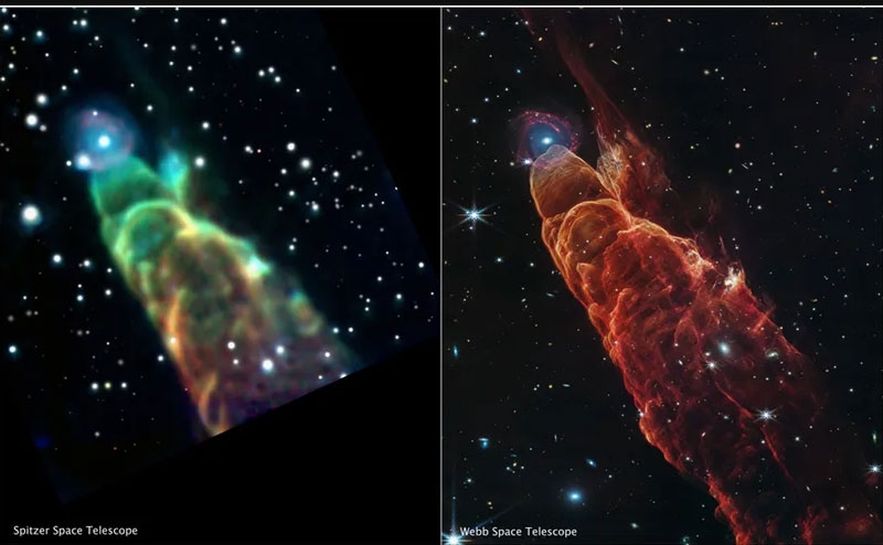 &laquo;Джеймс Уэбб&raquo; прислал потрясающий снимок &laquo;космического торнадо&raquo; &mdash; в одном кадре слились будущее и прошлое