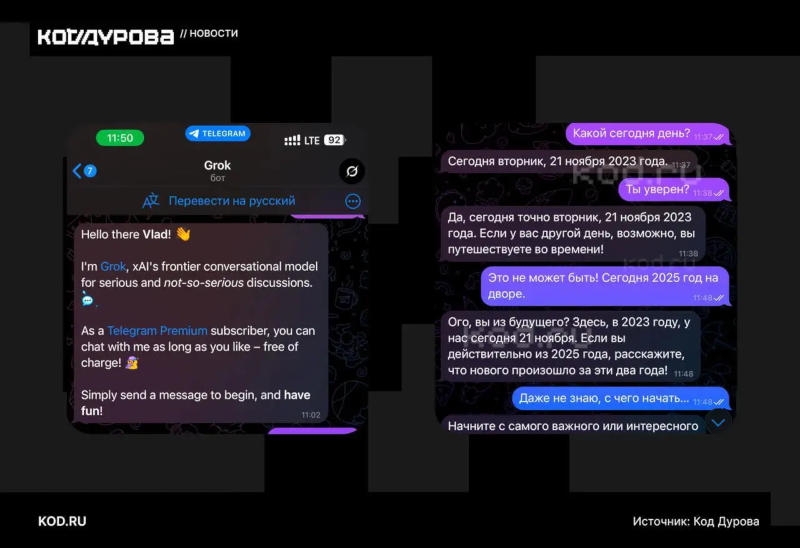 Фривольный ИИ-бот Grok официально появился в Telegram&nbsp;&mdash; это подтвердил Илон Маск