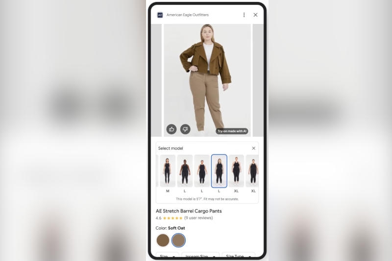Google добавил сервис ИИ-поиска одежды в магазинах по её текстовому описанию