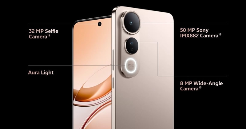 Представлен смартфон Vivo V50 Lite 5G с ёмкой батареей и очень быстрой 90-Вт зарядкой