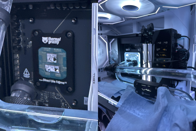 Ryzen 9 9950X3D с помощью обычного утюга и лески заставили разогнаться почти до 6 ГГц