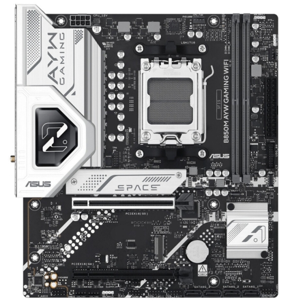 Asus выпустила плату B850M AYW Gaming WiFi MicroATX для компактных ПК на Ryzen 9000