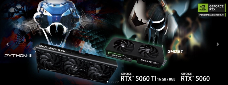 Gainward, Inno3D и Zotac представили большие и маленькие варианты GeForce RTX 5060 Ti и RTX 5060