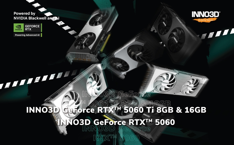 Gainward, Inno3D и Zotac представили большие и маленькие варианты GeForce RTX 5060 Ti и RTX 5060