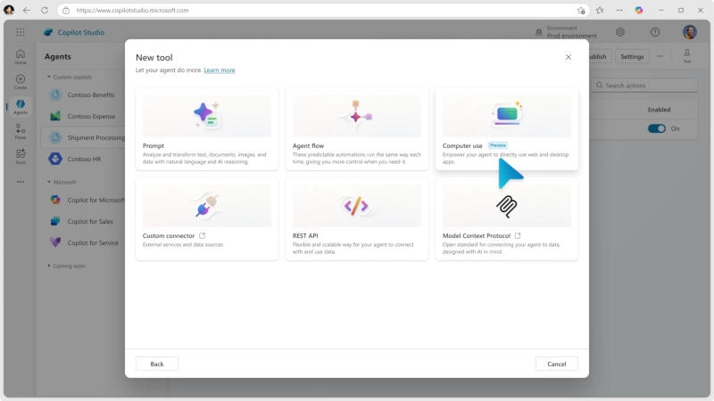 Microsoft позволила Copilot Studio самостоятельно управлять компьютером по заданию пользователя