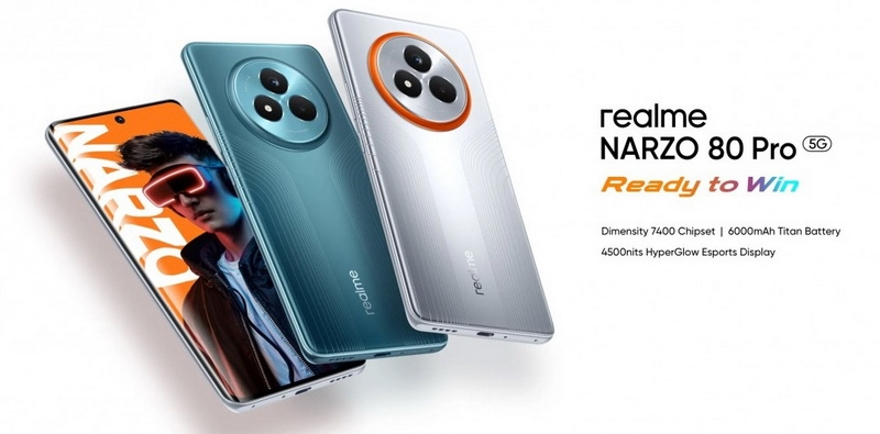 Realme представила недорогие смартфоны Narzo 80x и Narzo 80 Pro с полной защитой от воды