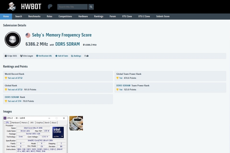 Установлен новый рекорд разгона памяти — DDR5-12772, его поставила память G.Skill