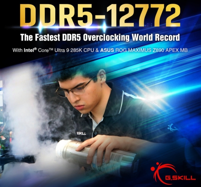 Установлен новый рекорд разгона памяти — DDR5-12772, его поставила память G.Skill