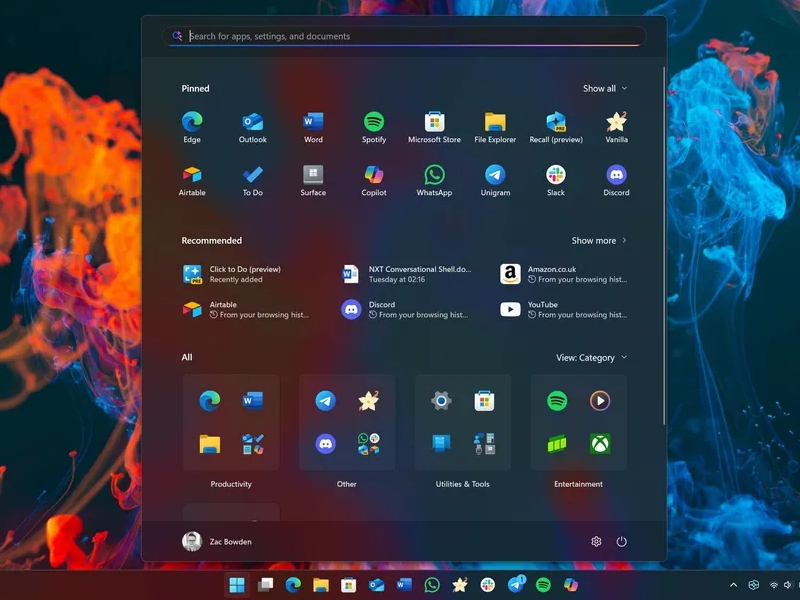 Windows 11 скоро получит переработанный «Пуск», который можно будет настраивать под себя