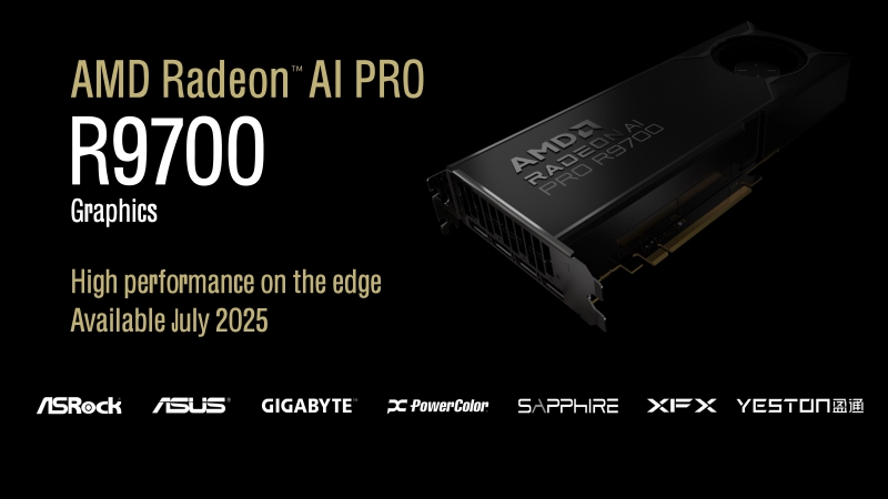 AMD представила профессиональную видеокарту Radeon AI Pro R9700 с 32 Гбайт памяти