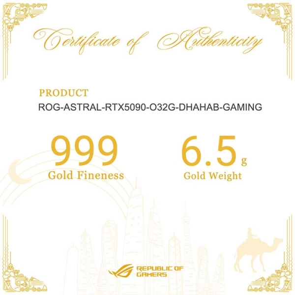 Asus начала продажи золотой видеокарты ROG Astral RTX 5090 Dhahab Edition &mdash; цена достигает $10 600