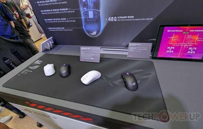 Asus показала флагманскую игровую мышь ROG Harpe II Ace весом 48 грамм и коврик с улучшенным теплоотводом