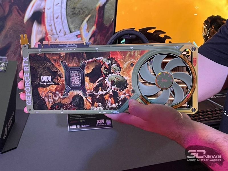 Asus показала огромную видеокарту RTX 5080 Noctua Edition и &laquo;адскую&raquo; ROG Astral RTX 5080 Doom Edition