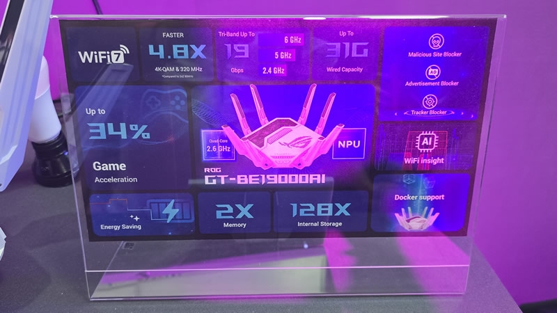 Asus представила флагманский Wi-Fi-роутер&nbsp;ROG Rapture GT-BE19000AI со встроенным ИИ&nbsp;для геймеров