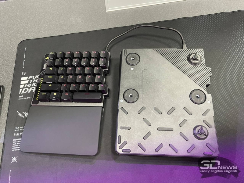 Asus представила располовиненную геймерскую клавиатуру ROG Falcata с магнитными переключателями ROG HFX V2