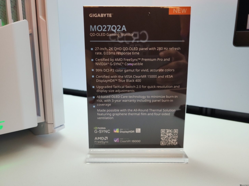 Gigabyte показала быстрые игровые мониторы на панелях&nbsp;QD-OLED и IPS на выставке Computex 2025