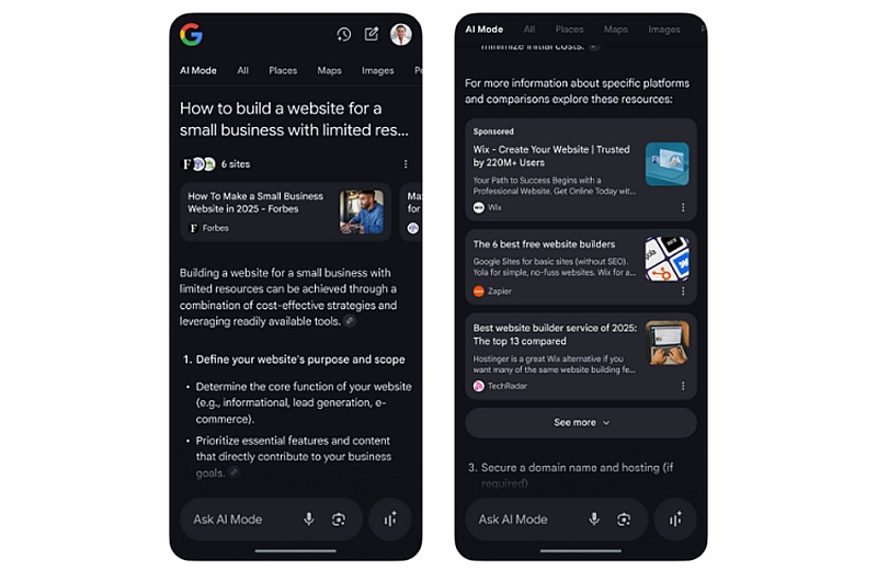Google начала наполнять ИИ-поиск AI Mode неотключаемой рекламой