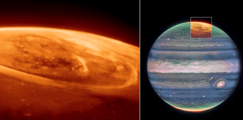 Космический телескоп «Джеймс Уэбб» показал полярное сияние на Юпитере — в сотни раз ярче, чем на Земле