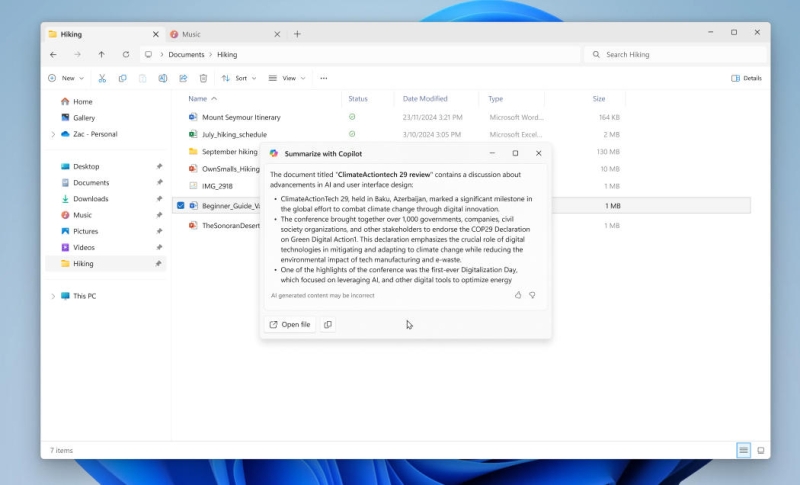 Microsoft добавила в &laquo;Проводник&raquo;&nbsp;ИИ-действия