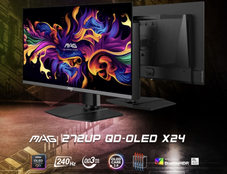MSI представила игровой 4K-монитор MAG 272UP QD-OLED X24 с частотой обновления 240 Гц