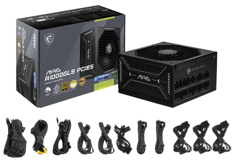 MSI представила тихие блоки питания MAG A1000GLS PCIE5 мощностью до 1000 Вт
