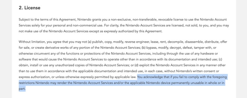 Nintendo предупредила, что намерена блокировать консоли пользователям за &laquo;неправильное использование&raquo;