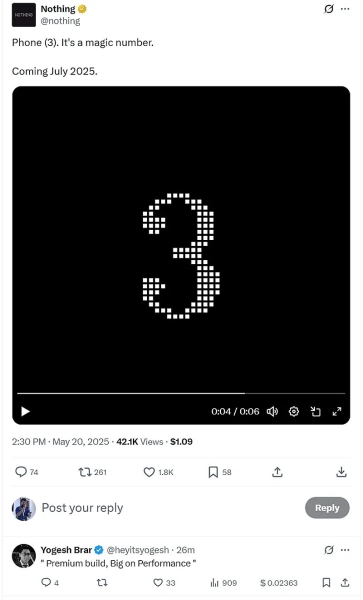 Nothing уточнила, когда представит флагманский смартфон Phone (3)