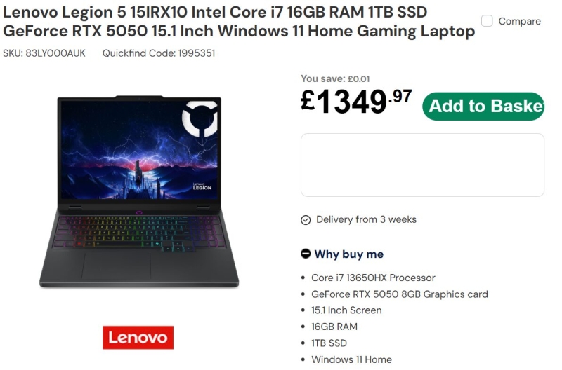 Nvidia скоро представит мобильную GeForce RTX 5050 — ноутбуки с ней уже показались в магазинах