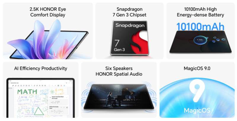 Представлен планшет Honor Pad 10 &mdash; 12-дюймовый дисплей 2,5K, чип Snapdragon 7 Gen 3 и аккумулятор на 10 100 мА&middot;ч