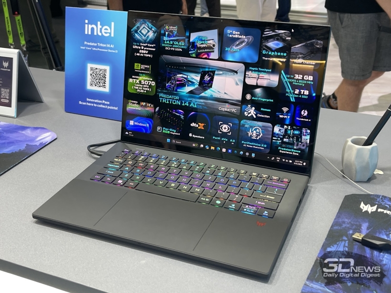 Репортаж со стенда Acer на выставке Computex 2025: ноутбуки, мониторы и видеокарты