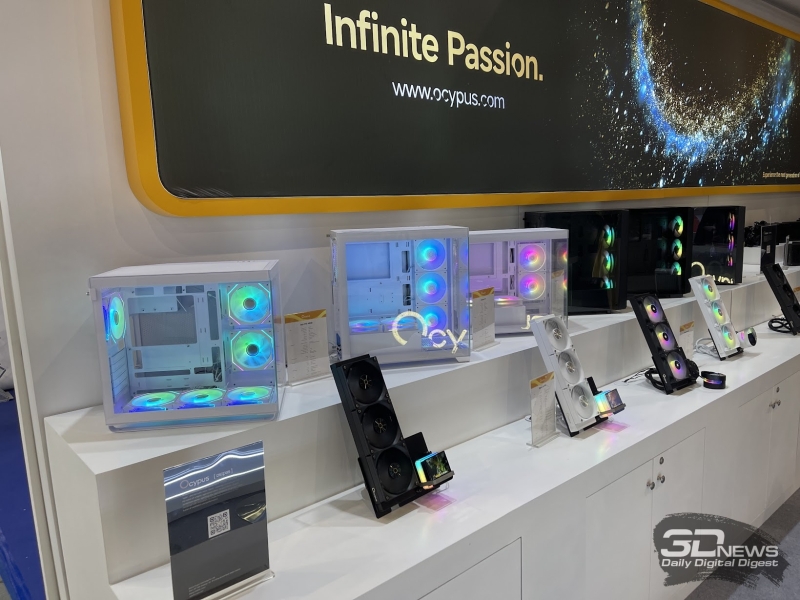 Репортаж со стенда Ocypus на выставке Computex 2025: передовые СЖО, элегантные корпуса и другие новинки