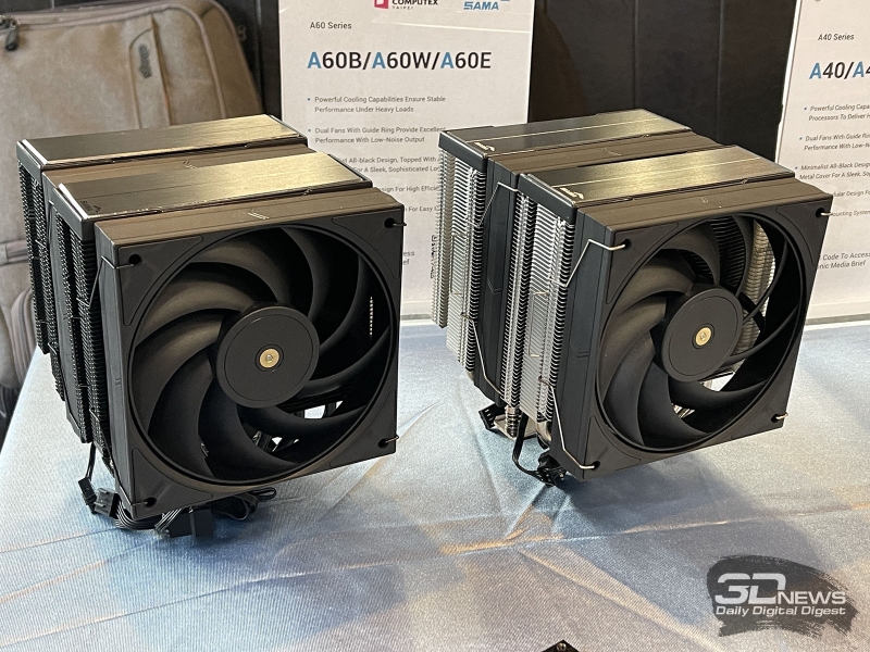Репортаж со стенда SAMA на выставке Computex 2025: блоки питания, СЖО, кулеры для процессоров и корпуса