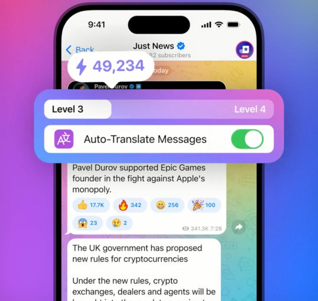 В Telegram добавились маркетплейс подарков, публикация нескольких историй сразу и автоматический перевод в каналах