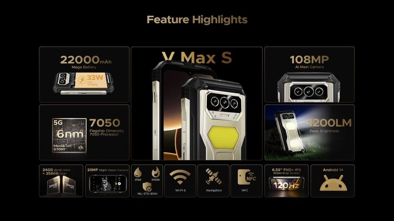 Защищённый смартфон Doogee V Max S с батареей на 22 000 мА·ч доступен для предзаказа