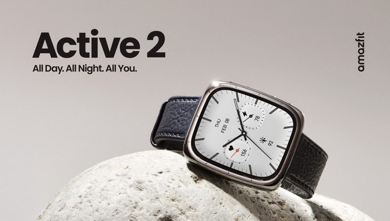 Amazfit представила смарт-часы Active 2 Square с ярким AMOLED-экраном и GPS за $150
