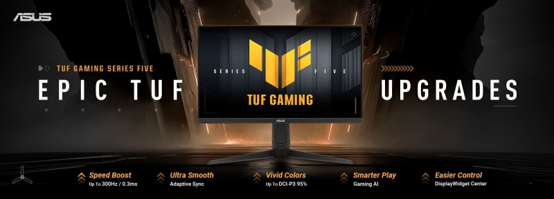 Asus представила серию игровых мониторов TUF Gaming Series Five: до 34″, до 300 Гц и до WQHD