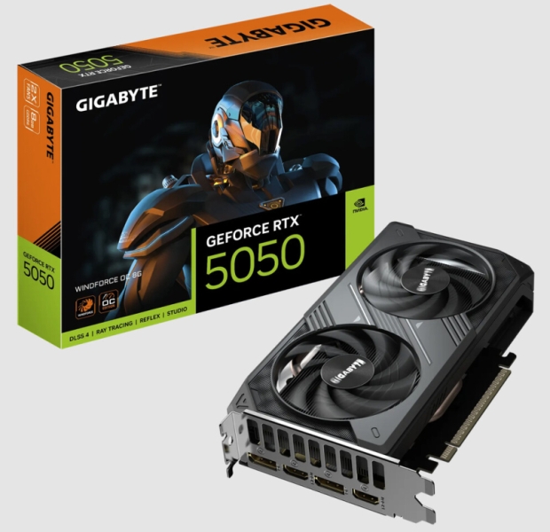 Gigabyte представила три версии GeForce RTX 5050, включая низкопрофильную — все с разгоном