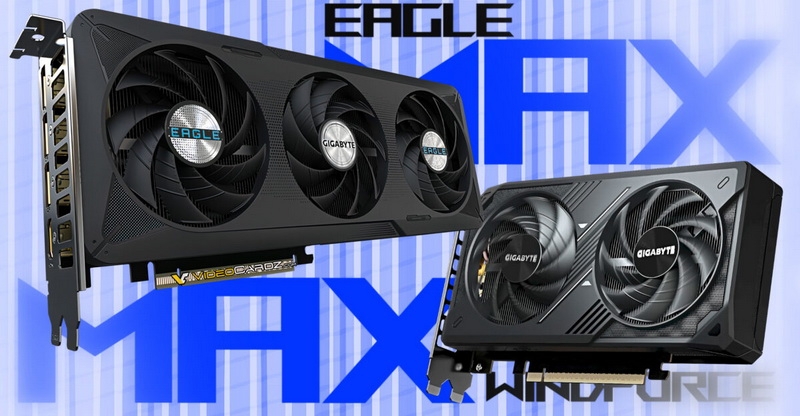 Gigabyte выпустила RTX 5060 и RTX 5060 Ti в исполнениях Eagle Max и Windforce Max с полноразмерным разъёмом PCIe
