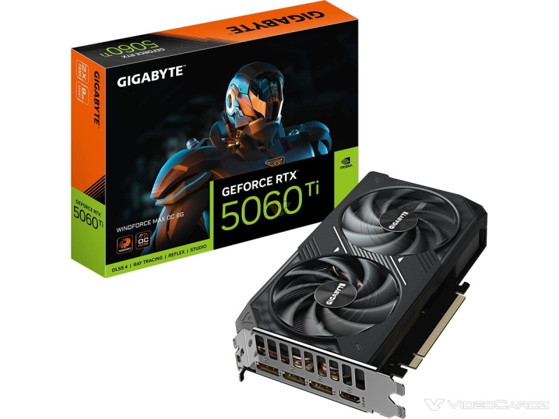 Gigabyte выпустила RTX 5060 и RTX 5060 Ti в исполнениях Eagle Max и Windforce Max с полноразмерным разъёмом PCIe
